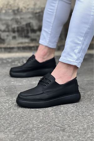 Wagoon WG508 Kömür Cilt Ortopedik Taban Erkek Casual Ayakkabı